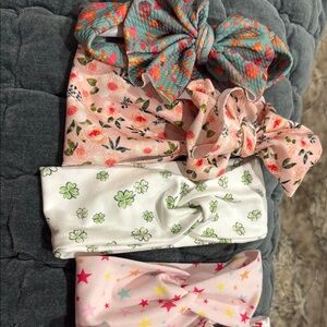 Floral and Star Patterned Kids Headbands Set